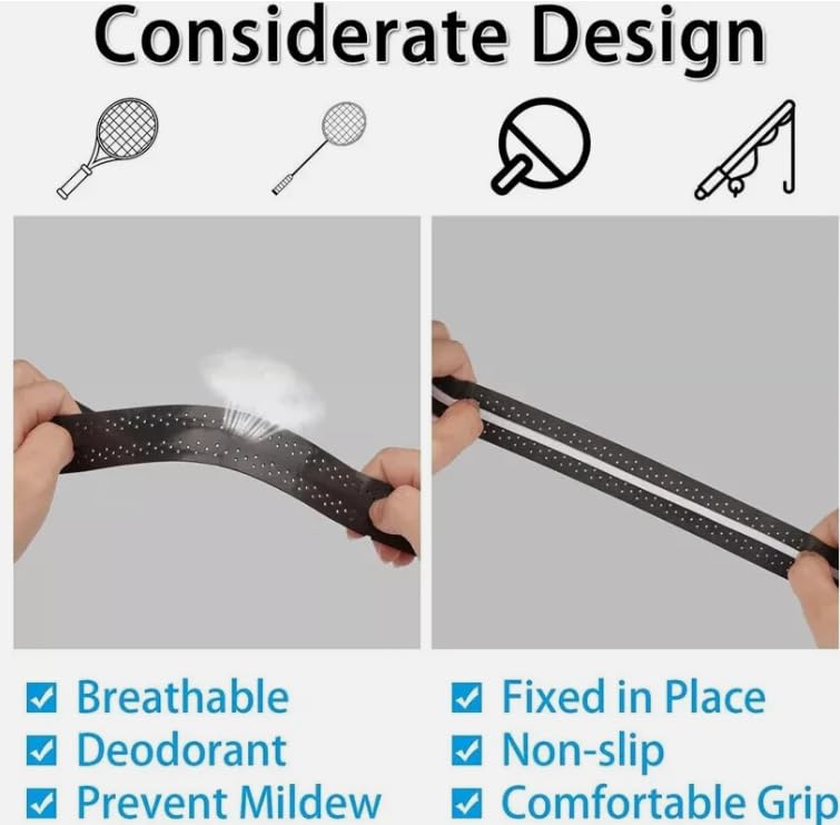 FG Sports Racket Overgrip Tape - 3 Overgrip Tapes for Tennis, Badminton Squash, Padel, Bikes