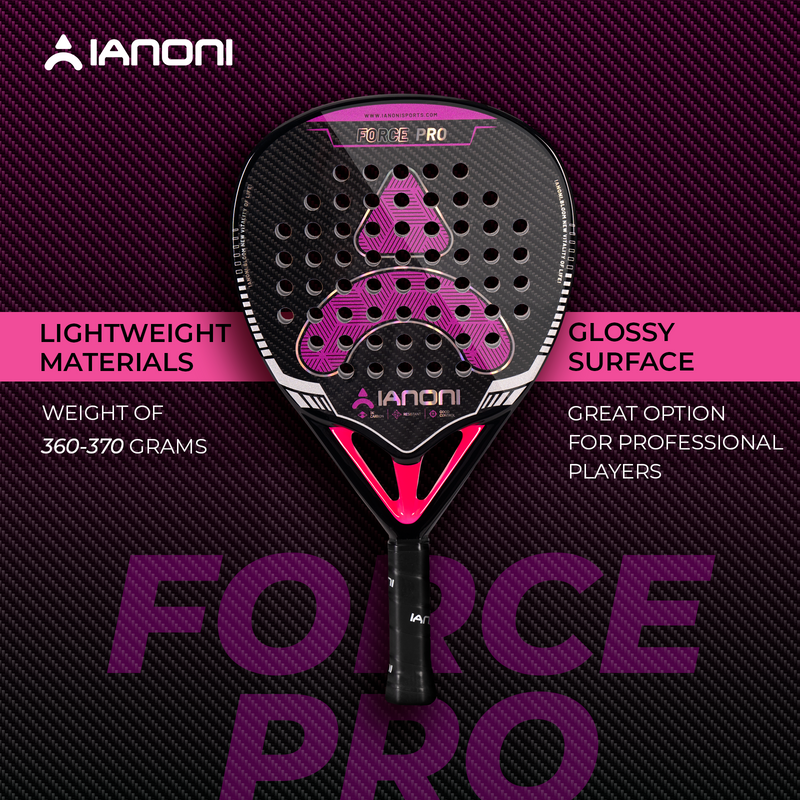 Adult F-Pro 3k Carbon Padel Racket, 3D Surface & EVA Flex Core + PU Bag - Purple