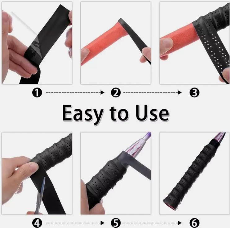 FG Sports Racket Overgrip Tape - 3 Overgrip Tapes for Tennis, Badminton Squash, Padel, Bikes