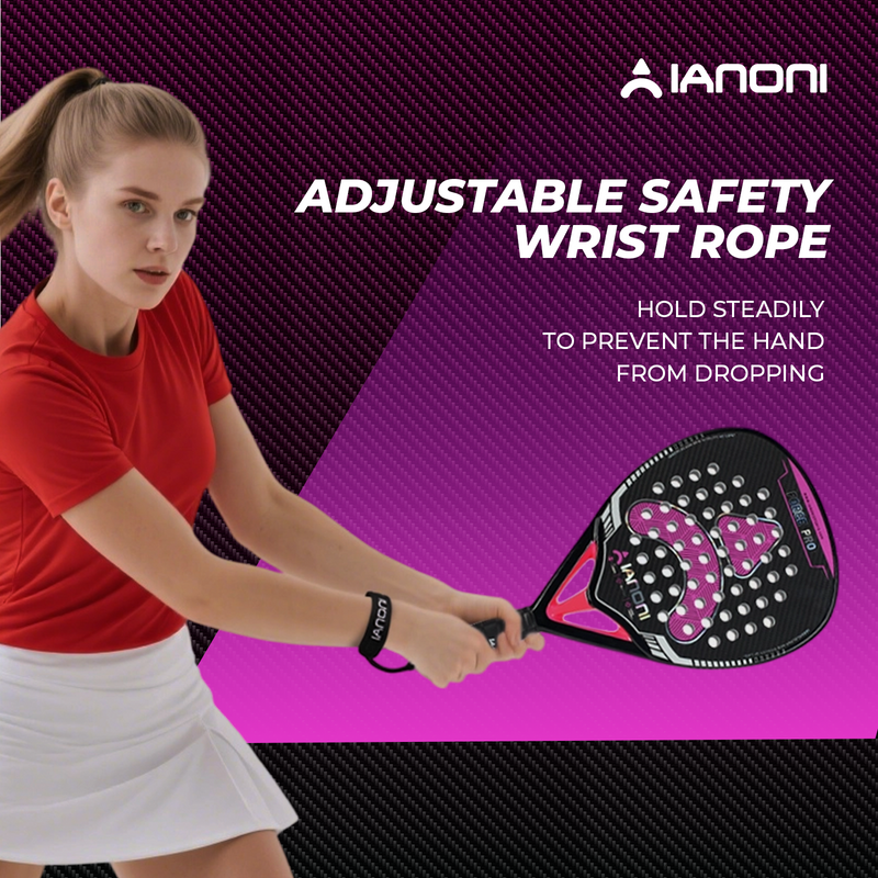 Adult F-Pro 3k Carbon Padel Racket, 3D Surface & EVA Flex Core + PU Bag - Purple