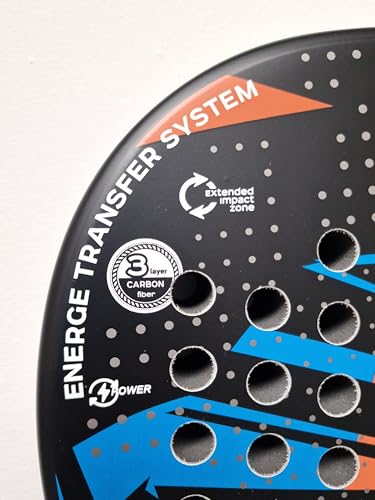 ianoni Padel Racket Carbon Fiber Surface with EVA Memory Flex Foam Core Paddle Tennis Racquets-Orange