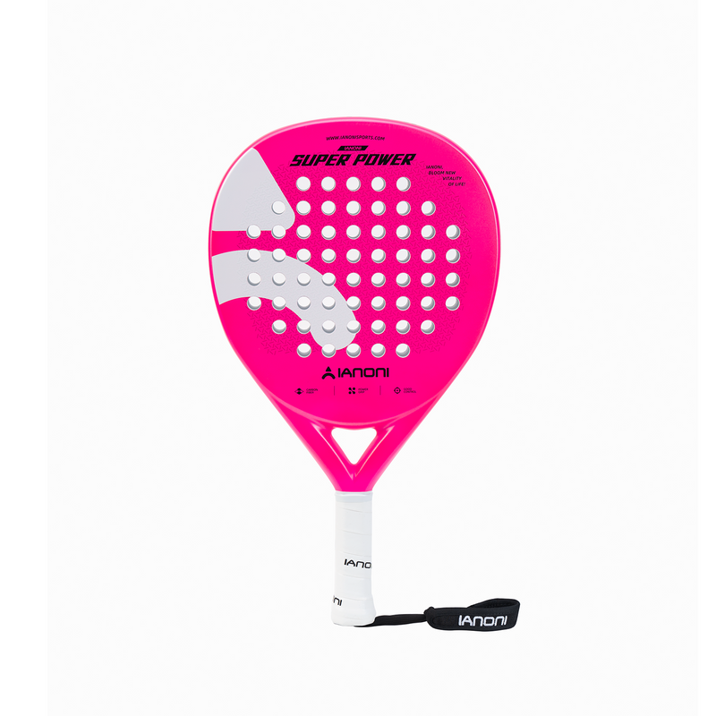 Adult S-Power Carbon Padel Racket, 3D Surface & EVA Flex Core + P Bag - Pink