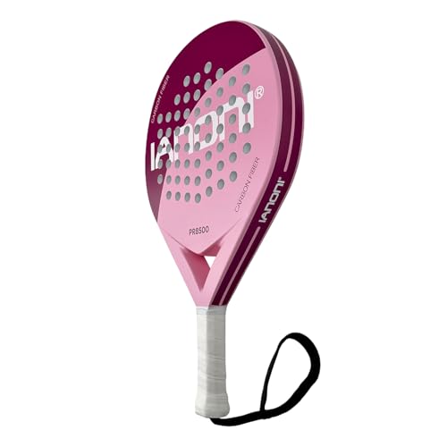 IANONI Padel Racket Carbon Fiber Surface with EVA Memory Flex Foam Core Padel Tennis Racquets Paddle Tennis Racket-8500 pink