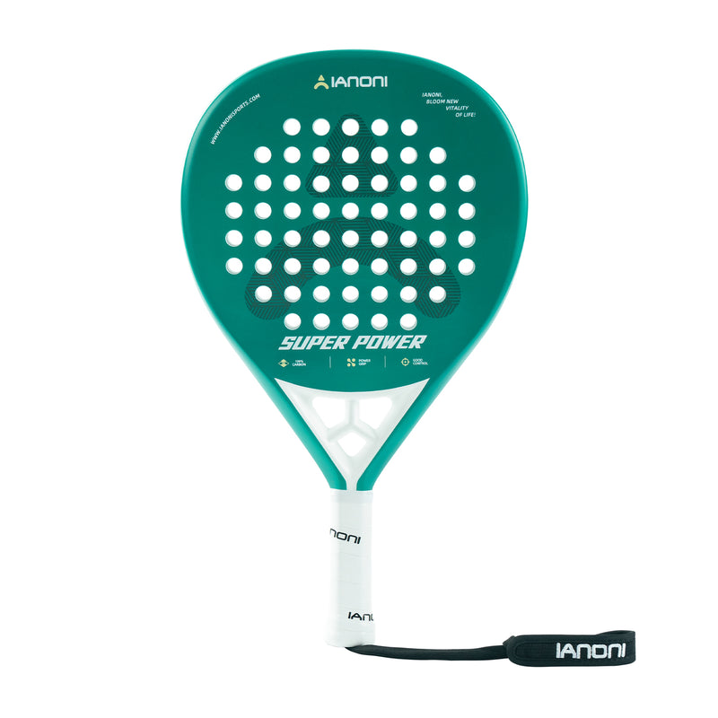 Adult S-Power Carbon Padel Racket, 3D Surface & EVA Flex Core + P Bag - Green