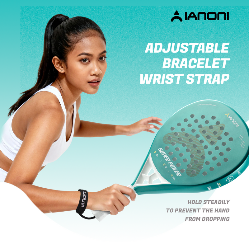 Adult S-Power Carbon Padel Racket, 3D Surface & EVA Flex Core + P Bag - Green