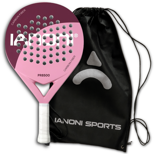 IANONI Padel Racket Carbon Fiber Surface with EVA Memory Flex Foam Core Padel Tennis Racquets Paddle Tennis Racket-8500 pink