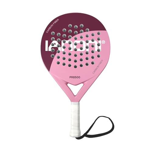 IANONI Padel Racket Carbon Fiber Surface with EVA Memory Flex Foam Core Padel Tennis Racquets Paddle Tennis Racket-8500 pink